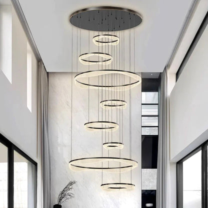 Modern Sculptural Ring Pendant Light Chandelier