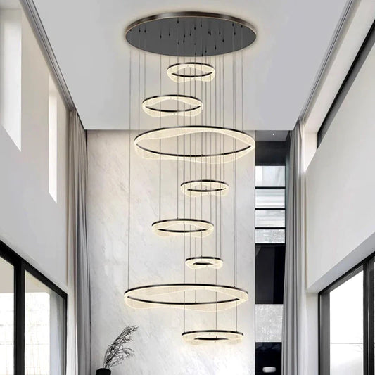 Modern Sculptural Ring Pendant Light Chandelier