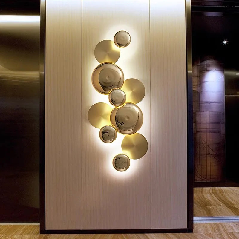 DecorBites™ Large Metal Gold Wall Sconce Lamps LED Modern Luxury Home Decor Light