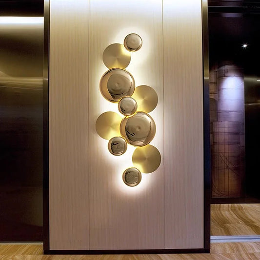 DecorBites™ Large Metal Gold Wall Sconce Lamps LED Modern Luxury Home Decor Light