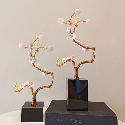 DecorBites™ Golden Tree Crystal Ball Statue Metal Decor Figurine