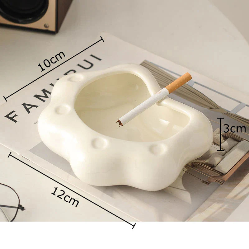 DecorBites™ Cat Paw Porcelain Ashtray | Ceramic Smoking Accessories | Unique Gift for Him