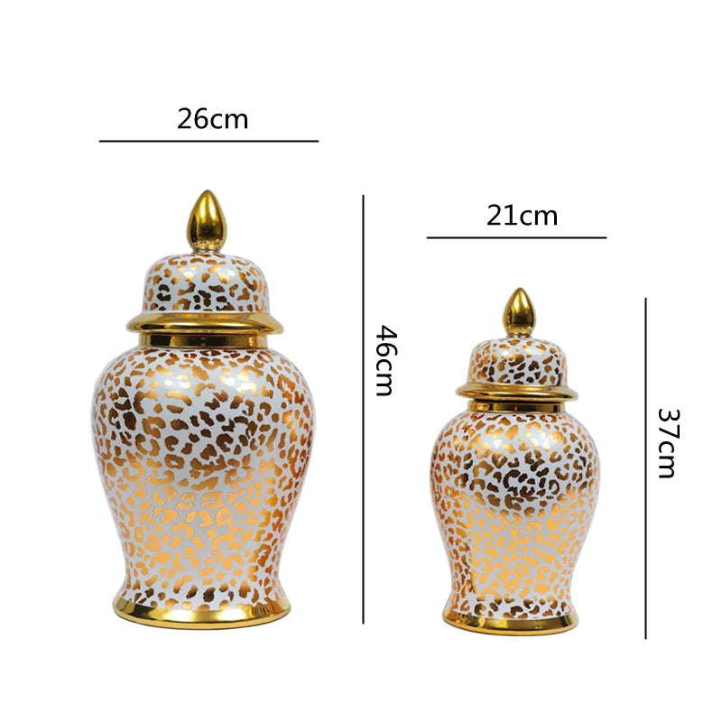 Decorbites™ Leopard-Print Keramik-Schachmatt-Glas: Vintage-Home-Deko-Vase & Aufbewahrungsbehälter