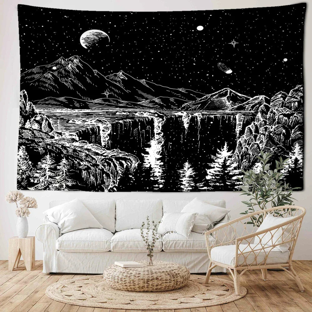 Starry Sky Tapestry Wall Hanging for Boho Room Decor by Decobites