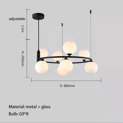 DecorBites™ Glass Chandelier G9 Hanging Light for Living Room Bedroom Decor
