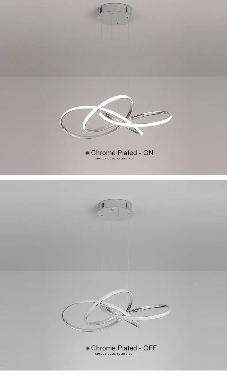 DecorBites™ Dimmable Modern Chandelier: Gold/Chrome/Black 60cm