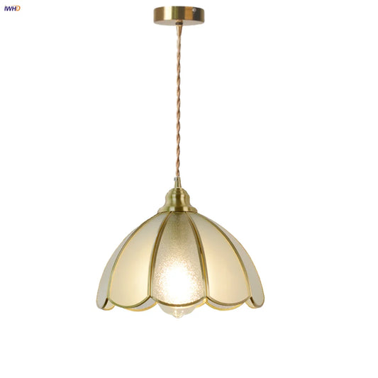 DecorBites™ Glass LED Pendant Light Fixture Coffee Kitchen Loft Vintage Copper Hang Lamp