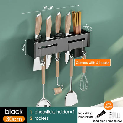 DecorBites™ Kitchen Organizer: Wall-mounted Multifunction Knife and Chopsticks Storage Rack