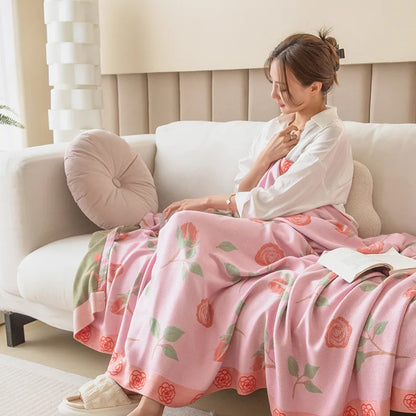 DecorBites™ Bamboo Four Layer Gauze Summer Quilt - Cool & Refreshing Thin Blanket