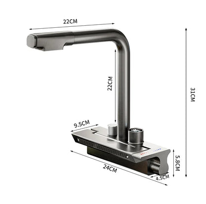 DecorBites™ Digital Display Pull Out Kitchen Faucet
