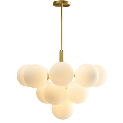 DecorBites™ Glass Balls Chandelier: Modern Gold Pendant Lighting for Living Room & Dining Area