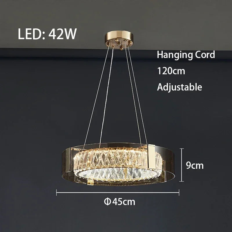 DecorBites™ Crystal LED Ceiling Chandelier Dimmable Luxury Modern Room Decor Bedroom Light