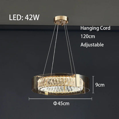 DecorBites™ Crystal LED Ceiling Chandelier Dimmable Luxury Modern Room Decor Bedroom Light