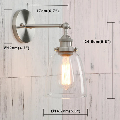 Decorbites™ Lámpara de Pared de Vidrio Transparente: Luminaria de Espejo Moderna para Decoración Vintage en Interiores
