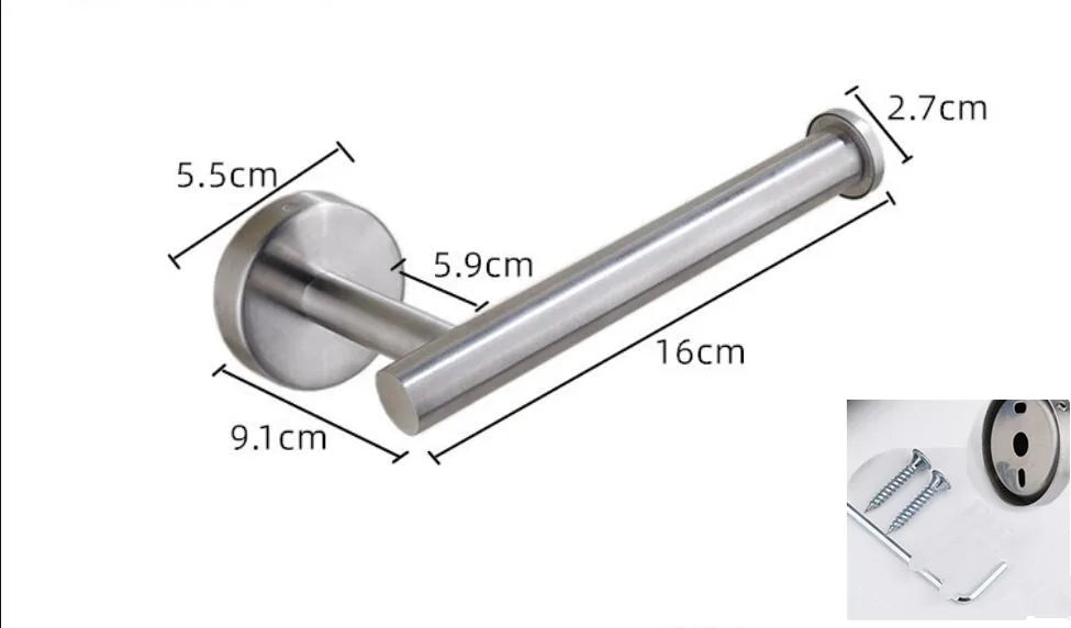 DecorBites™ Brushed Gold Stainless Steel Toilet Paper Holder Kitchen Bathroom Tissue Rack Stand