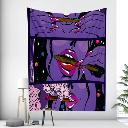 ديكور بايتس™ - نسيج جداري مُزين ببطاقات التاروت، بتصميم امرأة تجريدية، لديكور غرفة بوهو