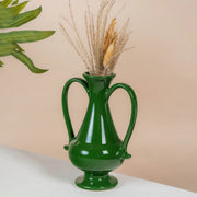 Decorbites™ Grünes Keramikvasen Doppelohrig Vintage Flaschen Blumenarrangement Heimdekoration