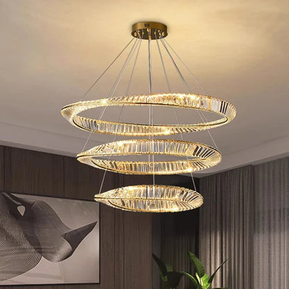 DecorBites™ Crystal Chandelier: Luxury Pendant Lamp for Living Room and Bedroom