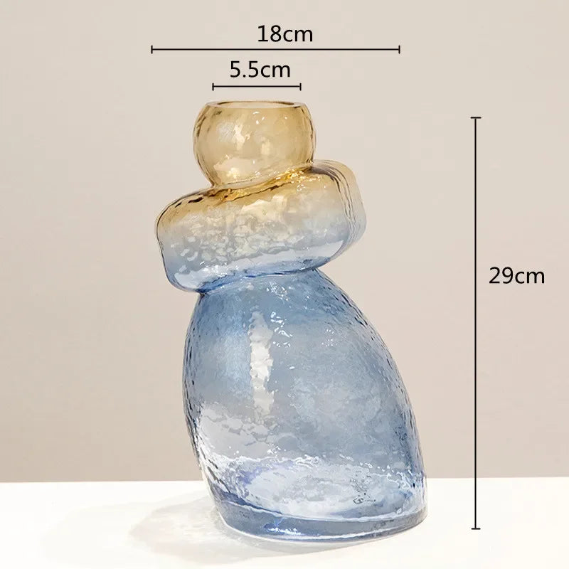 DecorBites™ Gourd Shape Gradient Glass Vase Irregular Rockery Terrarium Home Decoration