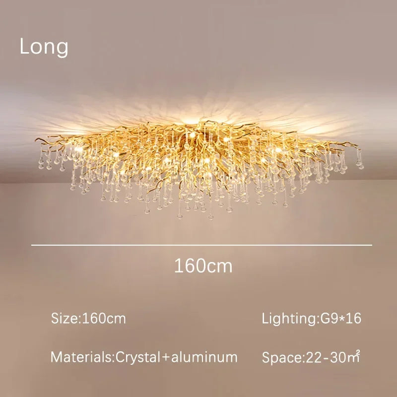 DecorBites™ Gloss Light Luxury Crystal Ceiling Chandelier for Living Room & Dining Room