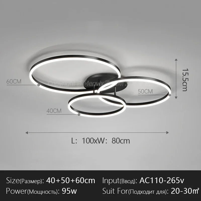 DecorBites™ LED Chandelier Modern Style Ceiling Lamp Bedroom Dining Room Light