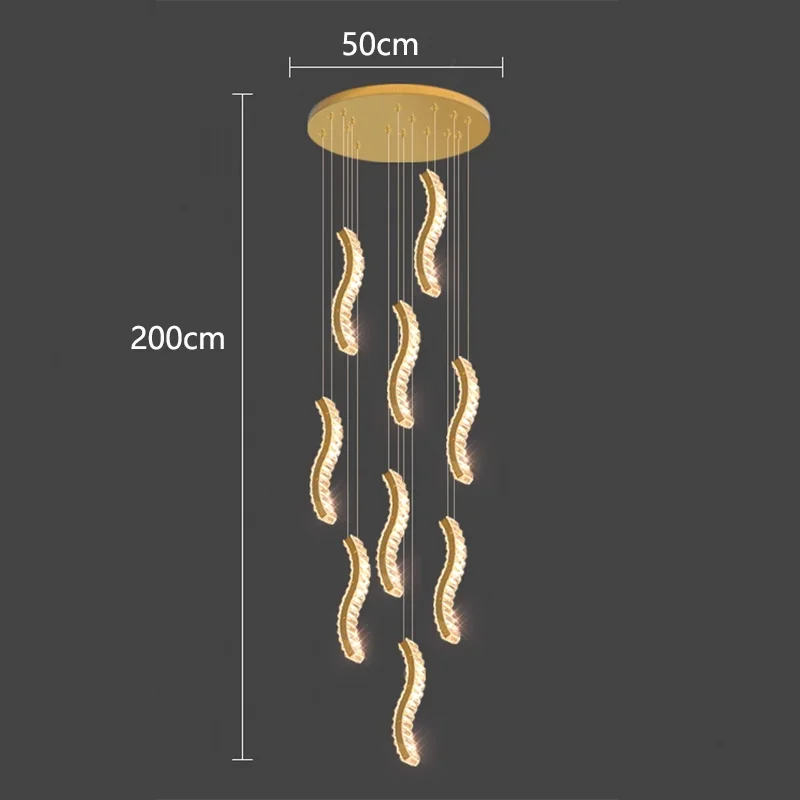 Lámpara de araña de cristal DecorBites™ para escalera: Iluminación moderna para interiores de salas de estar