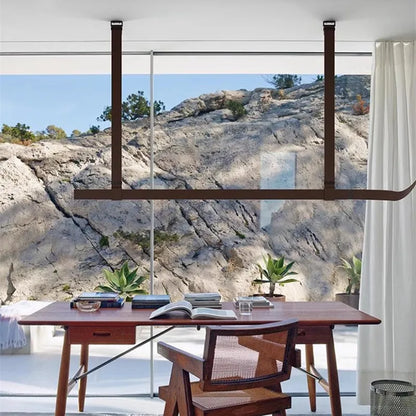 Lámpara colgante de cuero LED DecorBites™: Lámpara colgante minimalista para comedor