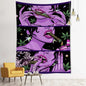 Psychedelic Fluorescent Portrait Tapestry by Decobites for Bohemian Home Decor