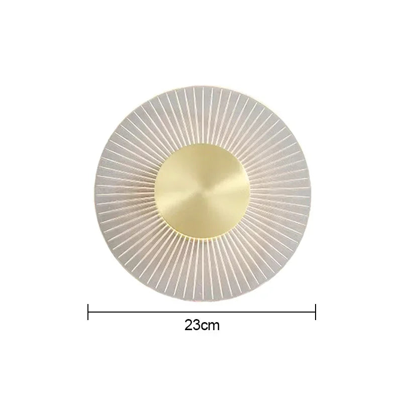 DecorBites™ Gold LED Round Wall Lamp for Elegant Indoor Lighting