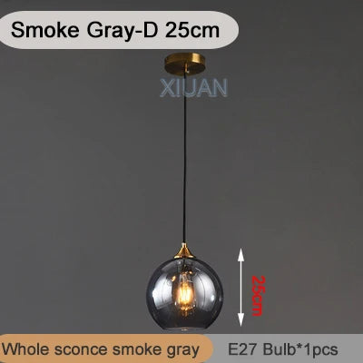 DecorBites™ Industrial Glass Pendant Light for Dining Table, Kitchen, Bar, Office - E27