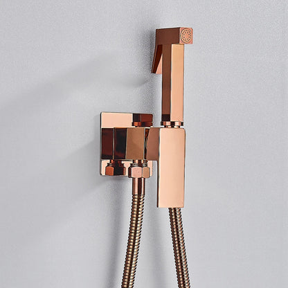 DecorBites™ Brass Bidet Faucet Mixer with Square Shower Spray