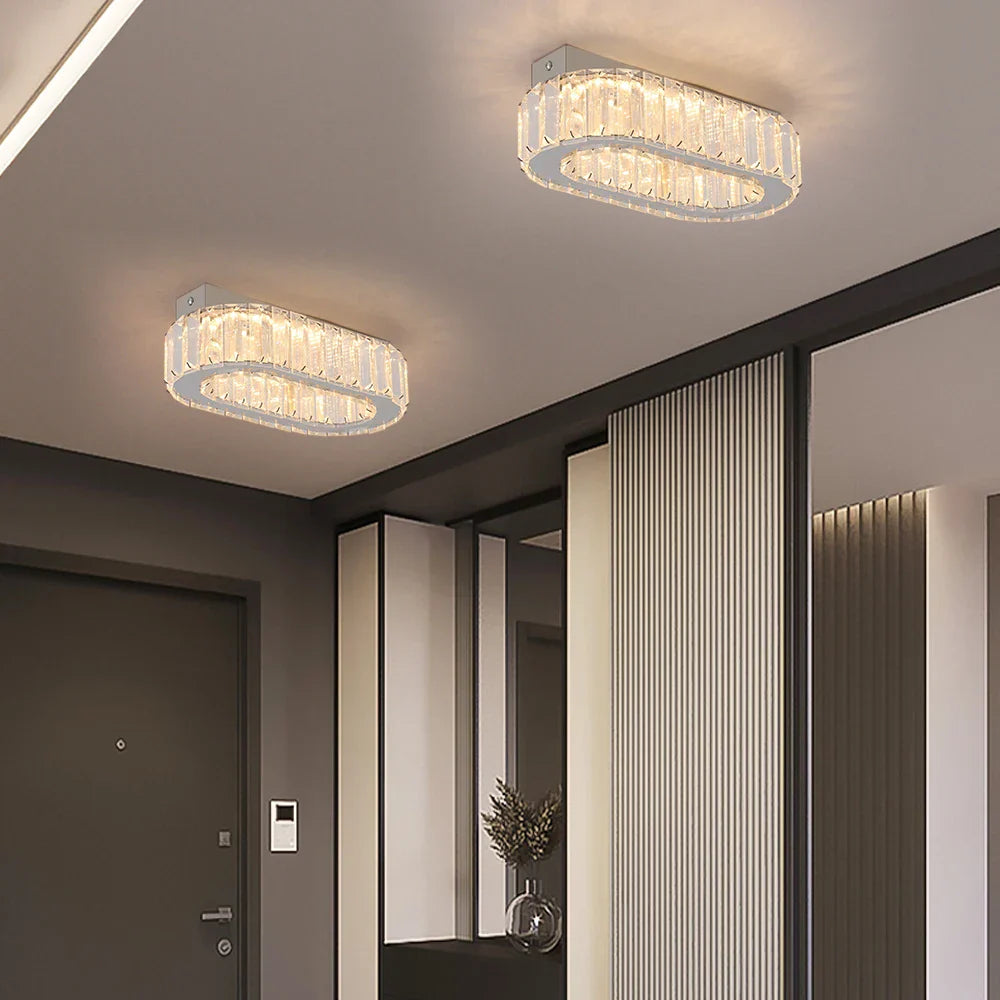 DecorBites™ Crystal Ceiling Chandelier: Modern LED Light with RC Dimming for Luxe Home Decor