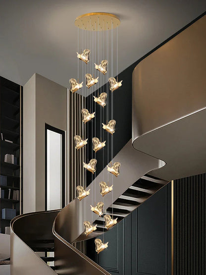 DecorBites™ Crystal Chandelier: Modern Luxury Pendant Lights for Living Room, Staircase, Villa