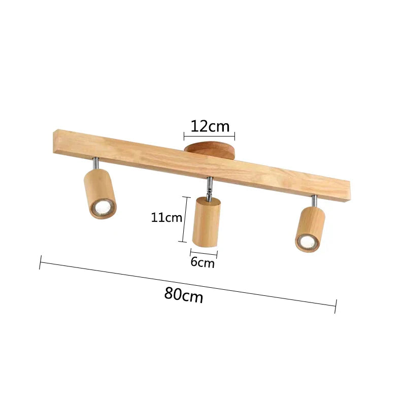 DecorBites™ LED Ceiling Lamp: Modern Wood Design with Spotlight for Various Spaces