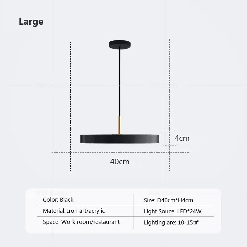 DecorBites™ LED Pendant Light: Iron, Black, White, Blue, Dining, Bedroom, Living, Study, Indoor.