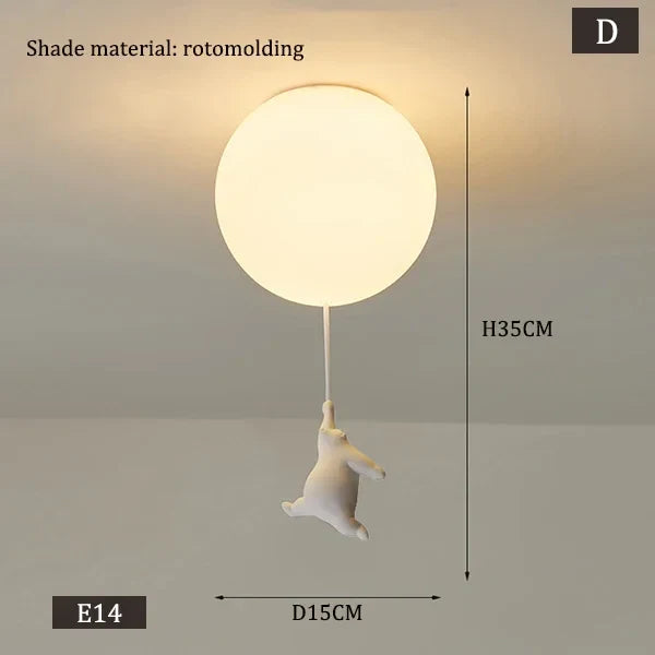 Lámpara de Techo LED Oso para Niños Decorbites™ - Lámpara Colgante de Diseño para Dormitorio