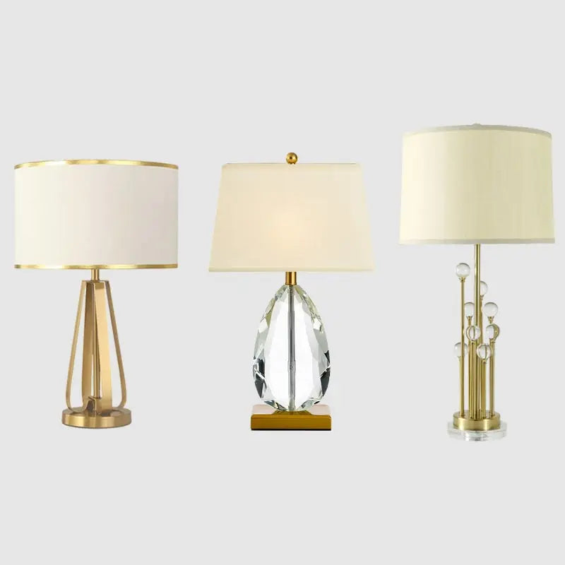 Lámpara de noche DecorBites™ Crystal: Diseño nórdico moderno, pantalla de tela para salón y dormitorio
