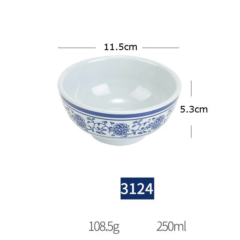 DecorBites™ Blue and White Imitation Porcelain Dinner Set