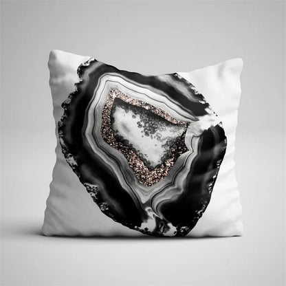 DecorBites™ Gray Marble Black Agate Pillow Case for Home Sofa Chair Decor