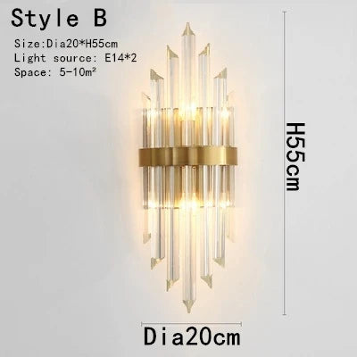 DecorBites™ Gold Crystal Bracket Light: Stylish Lighting Fixtures for Home Wall Decor