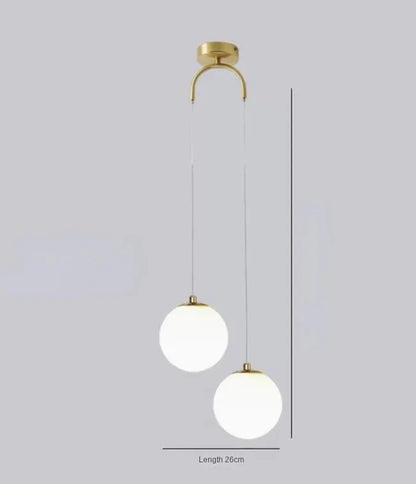 ديكوربايتس™ مصباح معلق مزدوج الرأس من الزجاج لغرفة النوم، ثريات LED حديثة