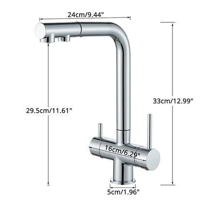 Decorbites™ Zweihand-Wasserfilter-Küchenarmatur mit 360°-Drehung & herausziehbarem Mischbatterie-Hahn