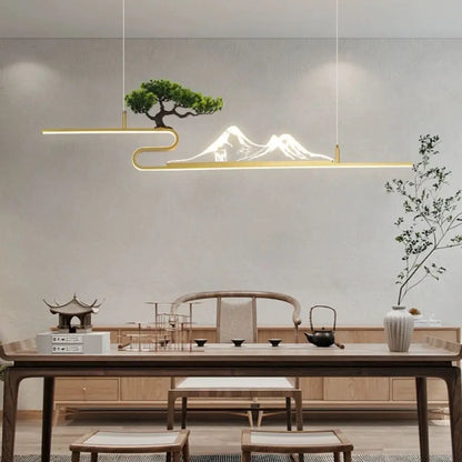DecorBites™ Acrylic Mountain Peak Pendant Lights for Chinese Living Room Study Zen Restaurant
