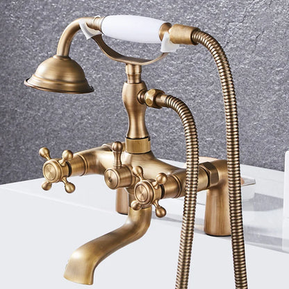 مجموعة خلاط حوض استحمام ودش من DecorBites™ من الكروم العتيق للحمام