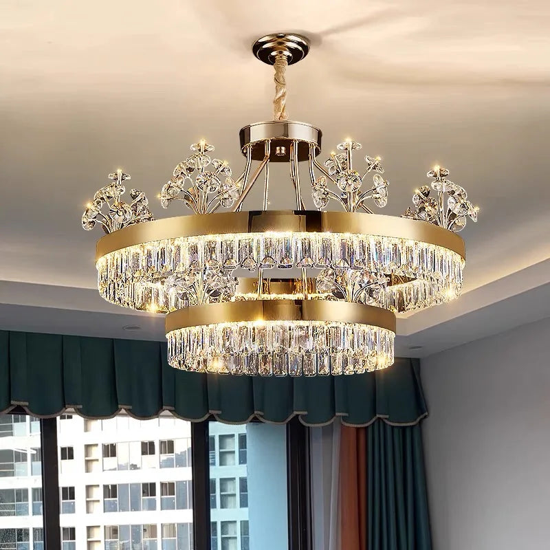 Decorbites™ Lámpara de Araña de Techo de Cristal Lujo - Elegante Decoración para el Hogar Luz Colgante para Sala de Estar