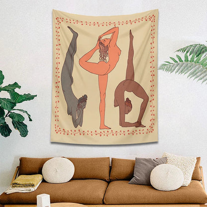 Decobites Yoga Girl Tapestry: Psychedelic Wall Art for Boho Decor and Meditation