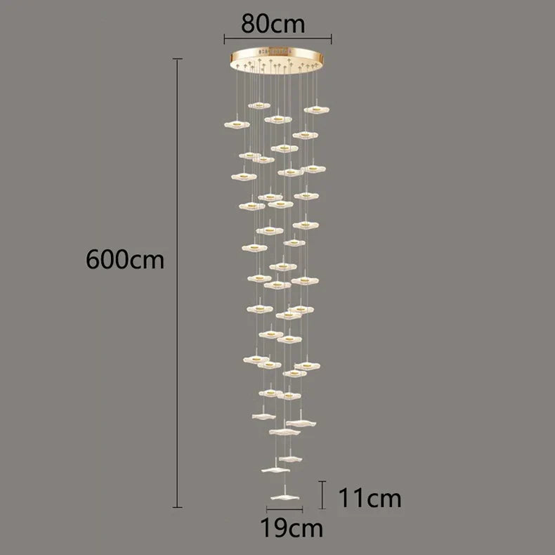 Lámpara colgante de cristal DecorBites™ para escalera, sala de estar o interior