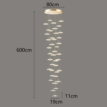 Lámpara colgante de cristal DecorBites™ para escalera, sala de estar o interior