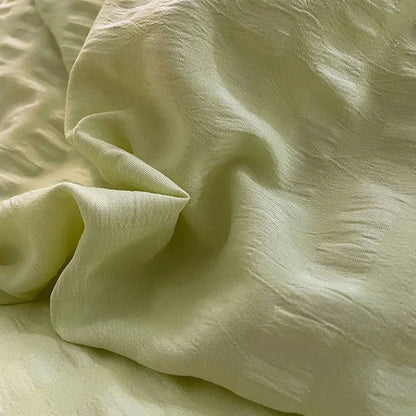 Juego de cama DecorBites™ de algodón burbuja con encaje de doble capa: sábanas suaves y agradables al tacto.