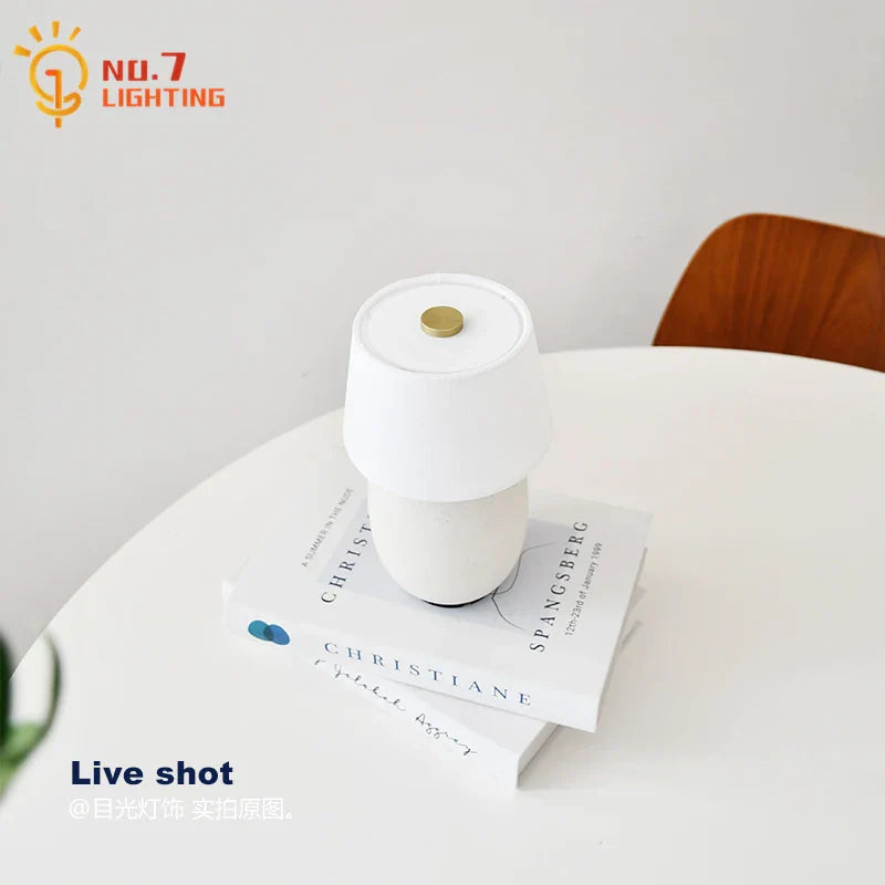 DecorBites™ Black/White/Red Ceramics Table Lamp, Touch Switch USB Charging, Atmosphere Desk Light